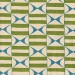 Native American checkered print in brilliant green and blue design